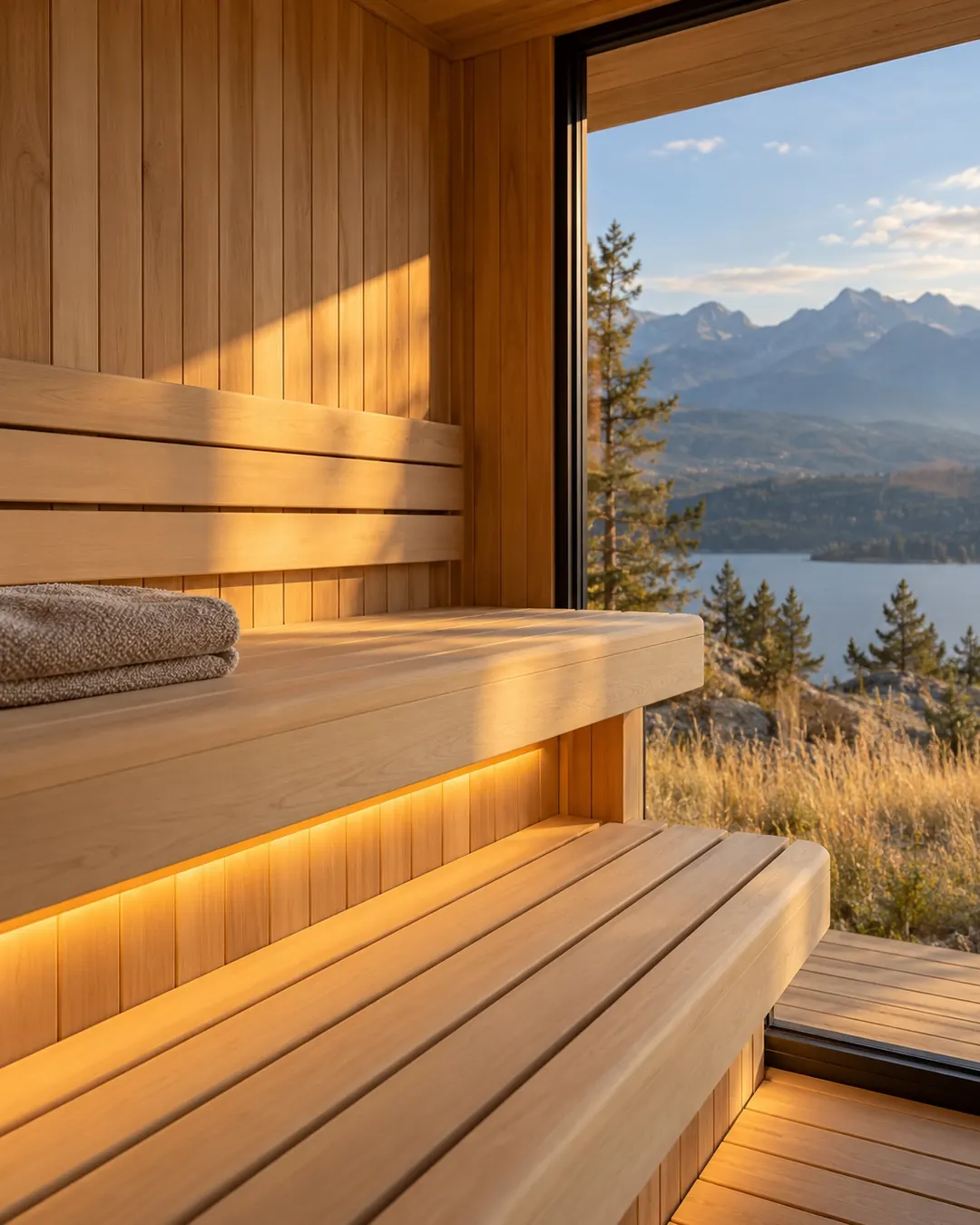 Two-tier cedar benches