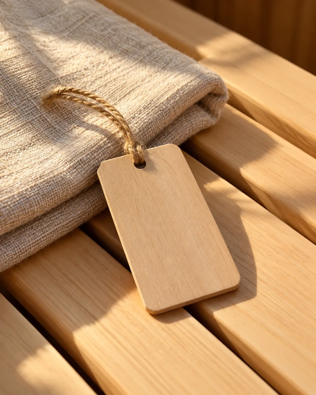 Linen towel and cedar tag