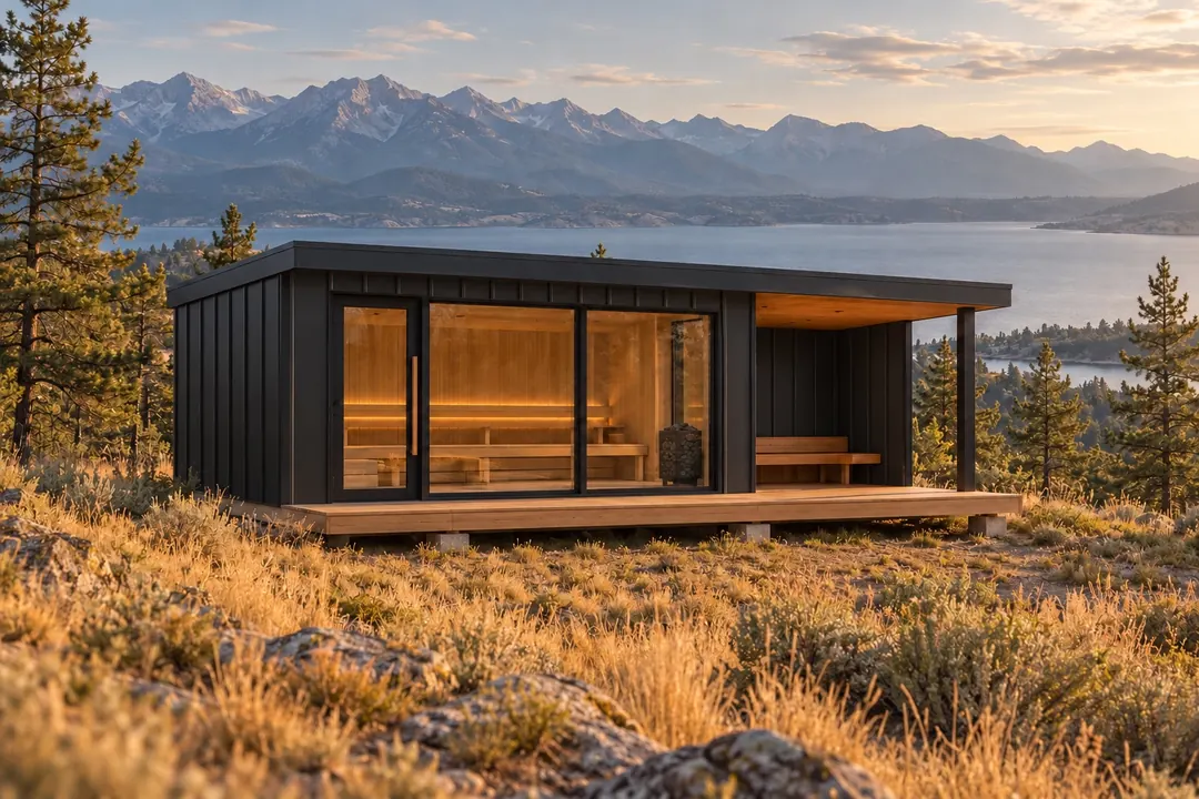 Toby cabin sauna in black steel