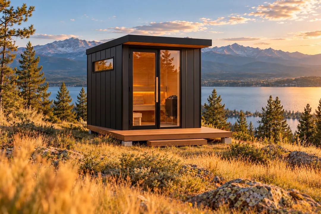 Wilmer cabin sauna in black steel
